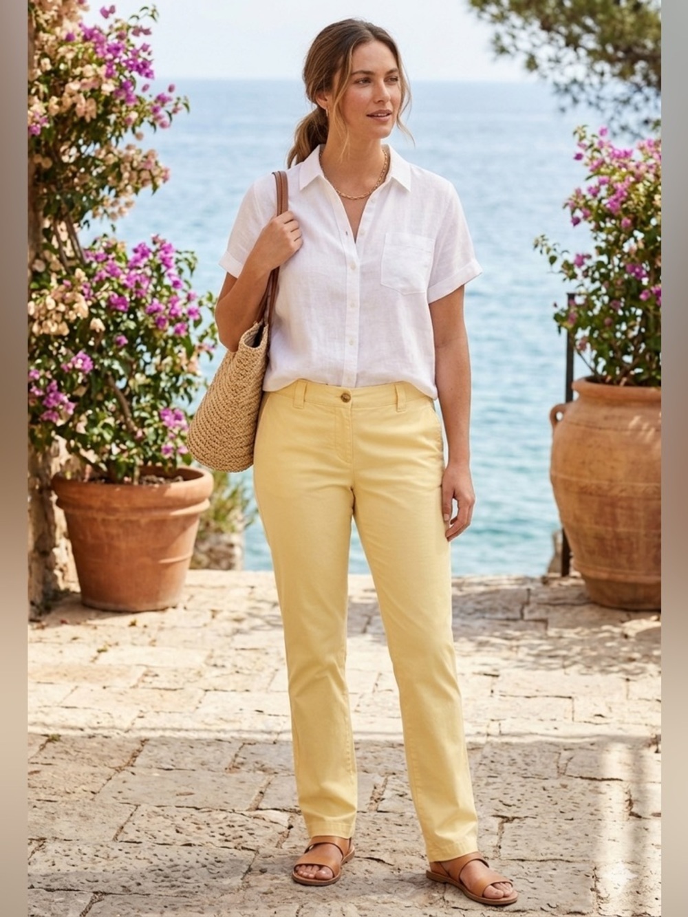 Tommy Hilfiger Butter Yellow Straight Leg Pants